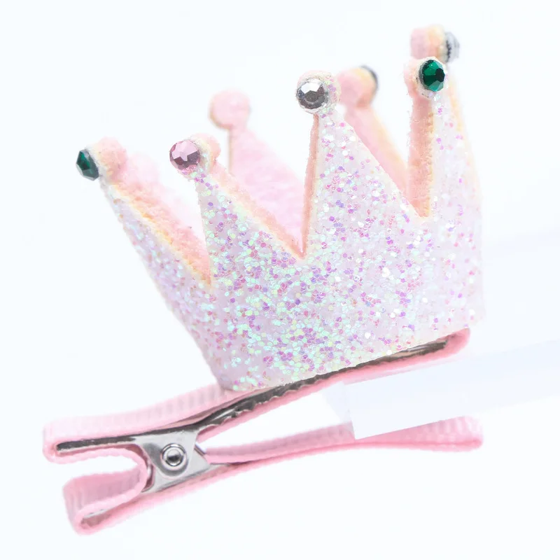 

free shipping 5pcs Glitter crown hair clips European and American children's hair clips manufacturer wholesale girls hair bow