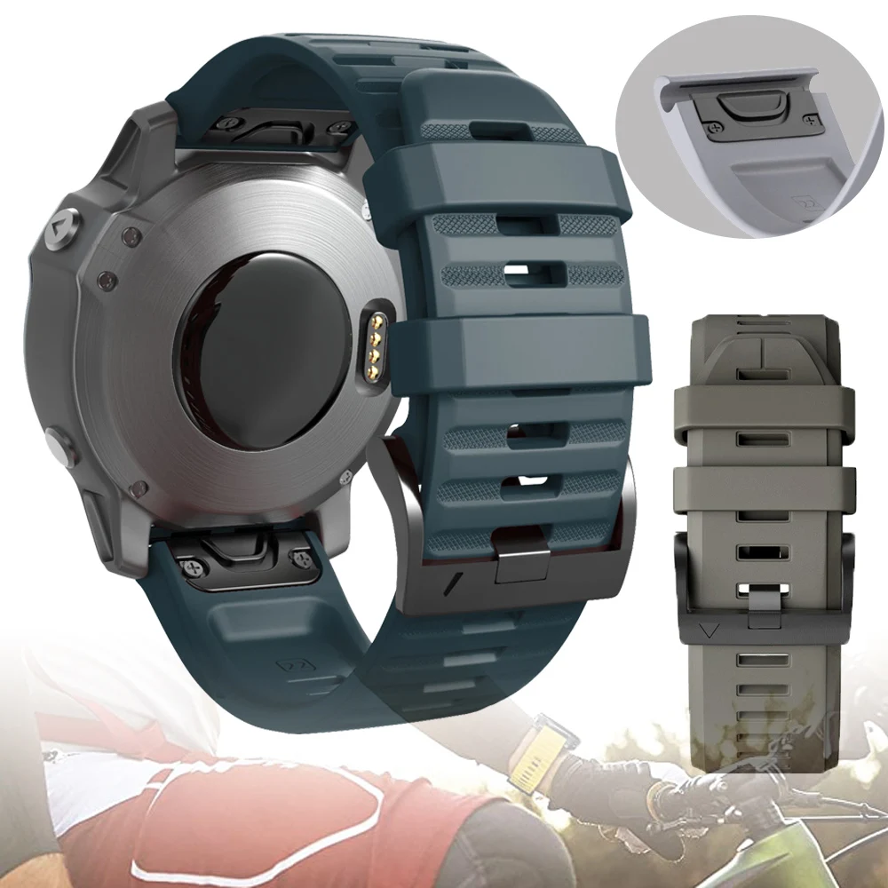 

Ремешок для наручных часов Garmin Fenix 6X Pro 5X 3, быстросъемный силиконовый браслет Forerunner 945 Fenix 6 6 Pro 5 Plus Fenix 7X Fenix 7, 22 26 мм