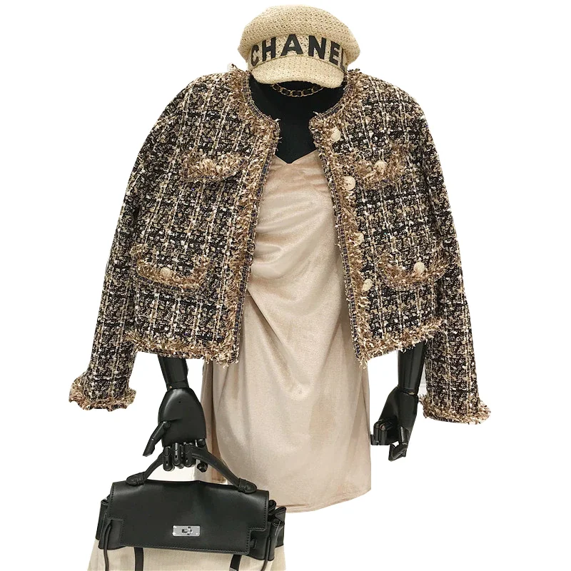 

High-quality Temperament Ladies style tweed women short Jacket Women 2021 autumn elegant jacket Female Fashion Jacket Woman Top