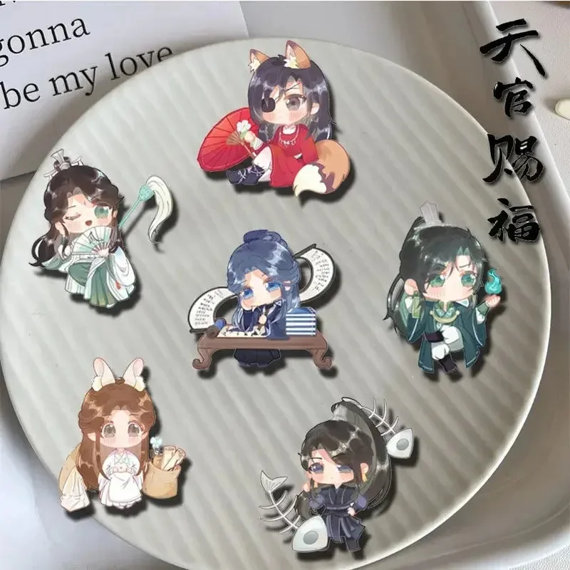 Фото Tian Guan Ci Fu акриловый значок Hua Cheng Xie Lian броши для женщин аниме Feng Shi Qi Rong He Xuan модные булавки ювелирные изделия №1