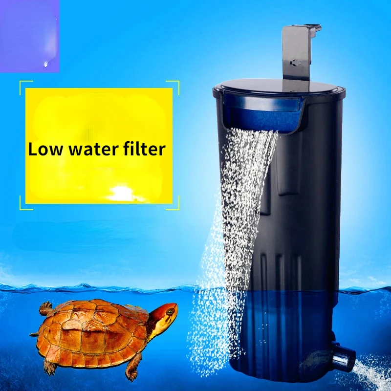 

Aquarium Turtle Low Water Filter Pump Fish Tank Hanging Waterfall Turtle Filter Pump Water Circulation for Fish Turtle Reptiles