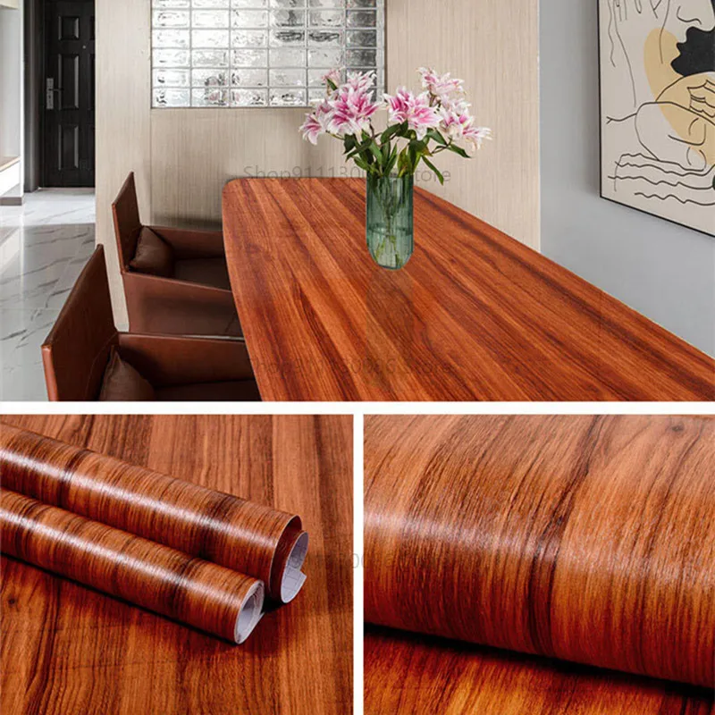 

10M Wallpaper Home Decor Waterproof Wood Vinyl Wallpaper Living Room Roll Self Adhesive Decorative Contact Paper Wall Sticker