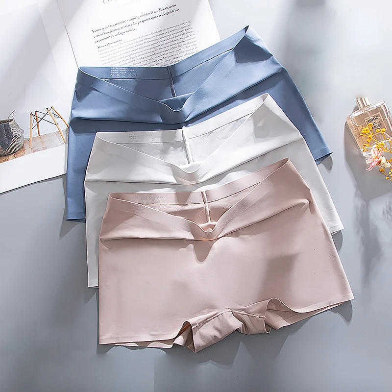 Женские шорты со средней посадкой Бесшовные дышащие трусики-боксеры