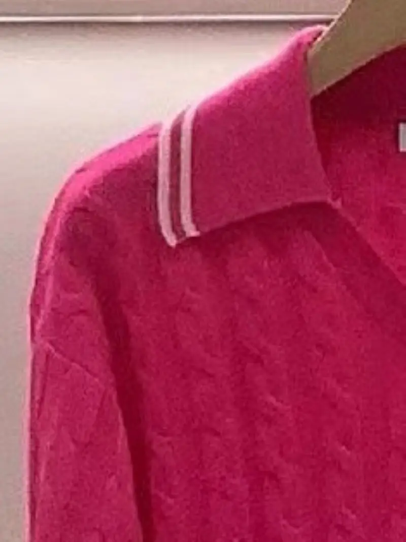 

Женский свитер с карманами, повседневный трикотажный пуловер контрастной расцветки в полоску с отложным воротником и длинными рукавами, 2023