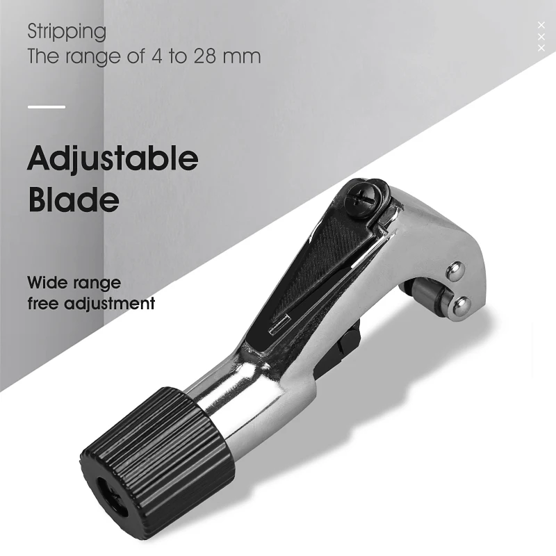 

Cable Slitter Fiber Optical Stripping Tool Optical Wire Stripper Transverse Cutter Pipe Tube Cutter Applicable Range 4-28mm
