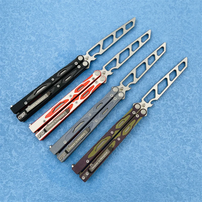 MAXACE ножи Единорог G10 Ручка 14c28n лезвие Бабочка практика крест цветок