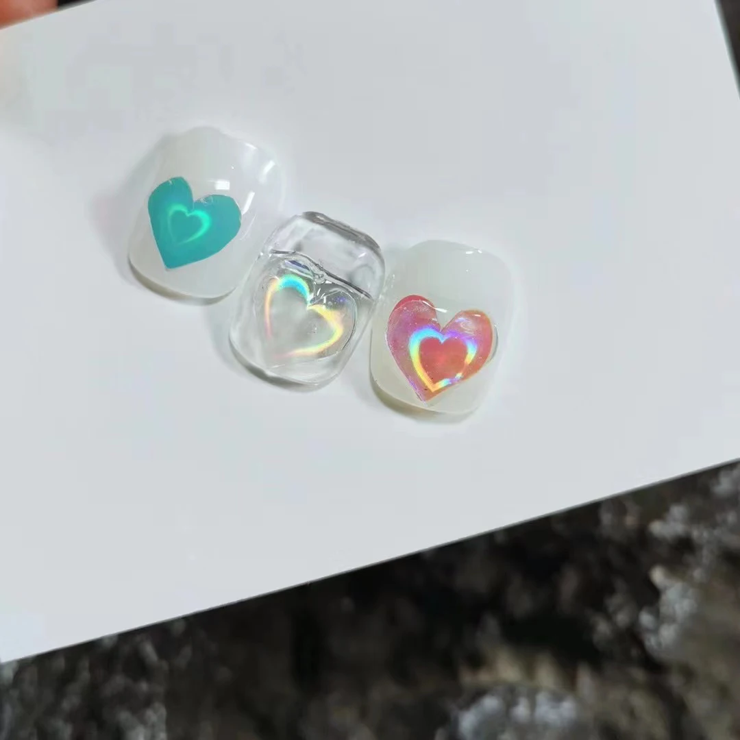 Лазерная подсветка в форме сердца для ногтей новогодний луч милая светящиеся