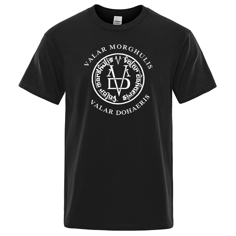 Футболка Valar Morghulis &amp Dohaeris Мужская повседневная тенниска в стиле хип-хоп