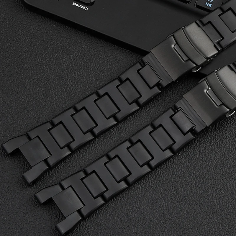 Watch belt accessories for CASIO GST-S130 / S110 / S120 / W130l / W100 / 210 plastic steel watch belt men's 26mm