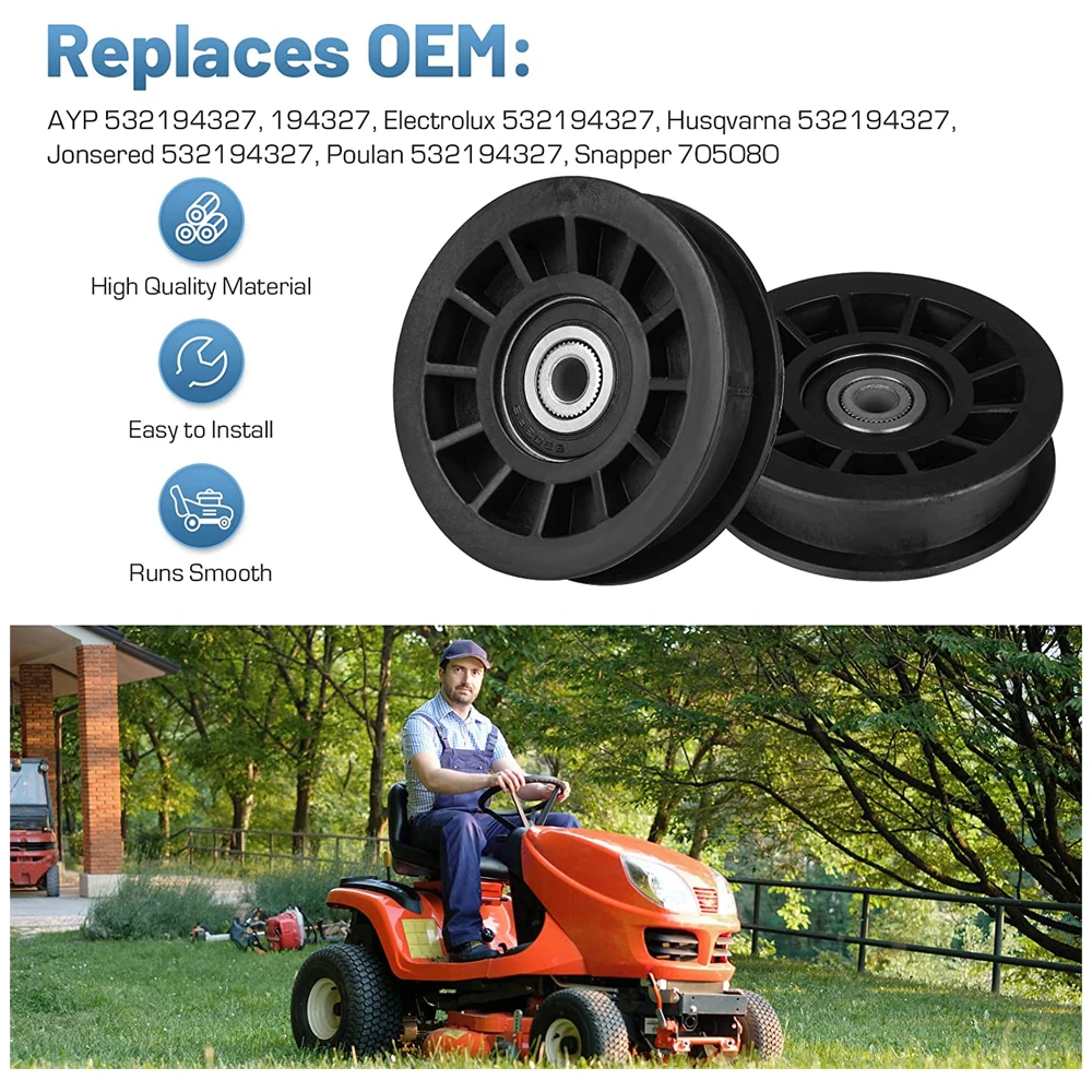 Аксессуары для автомобилей плоский направляющий шкив Husqvarna/Craftsman 1 шт. черный