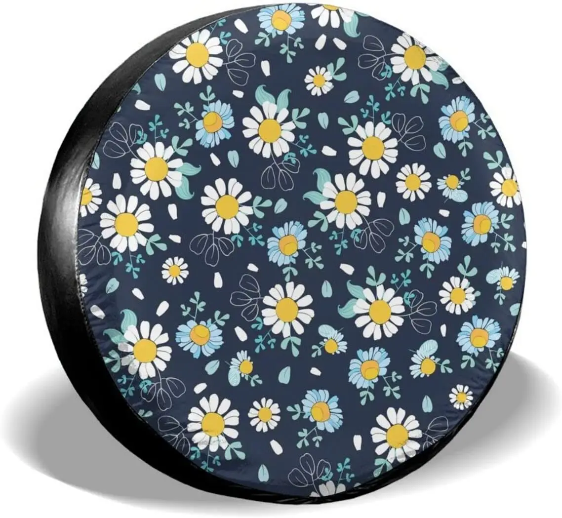 

Винтажный запасной чехол для шин с маргаритками, водонепроницаемый пыленепроницаемый Стандартный чехол для трейлера, джипа, внедорожника, ...