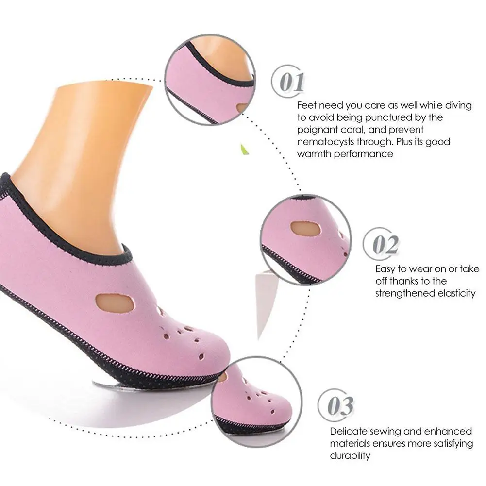 

1 Pair Diving Socks 3mm Comfortable Non-slip Neoprene Breathable Quick Dry Beach Swimming Women Shoes Footwear for Water Games