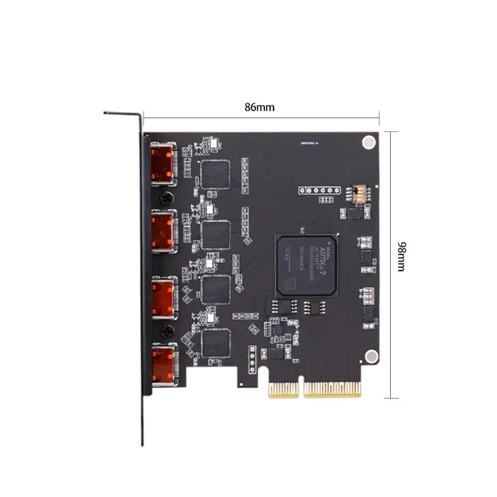 IOCREST 4-портовый HDMI-совместимый для Pcie X4 Quad HDMI-рекордер 4K PCI-e карта захвата