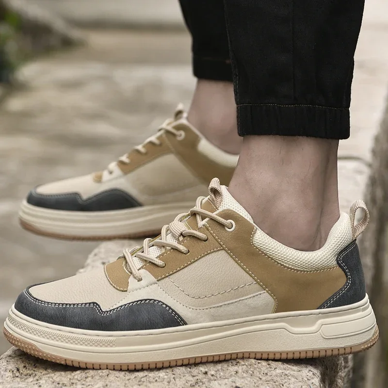 

Универсальная мужская Вулканизированная обувь 2023, дышащие уличные кроссовки, мужская обувь ручной работы, кожаная обувь, повседневная мужская обувь для прогулок