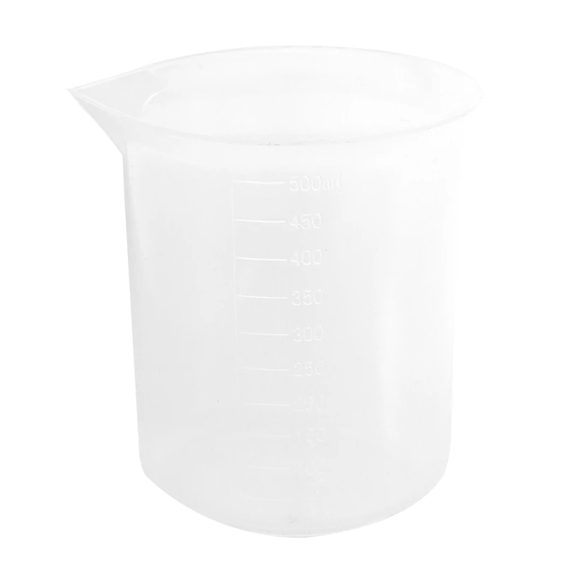 

Set Of 4 Measuring Cup Labs Plastic Graduated Beakers 50Ml 150Ml 250Ml 500Ml (Transparent)