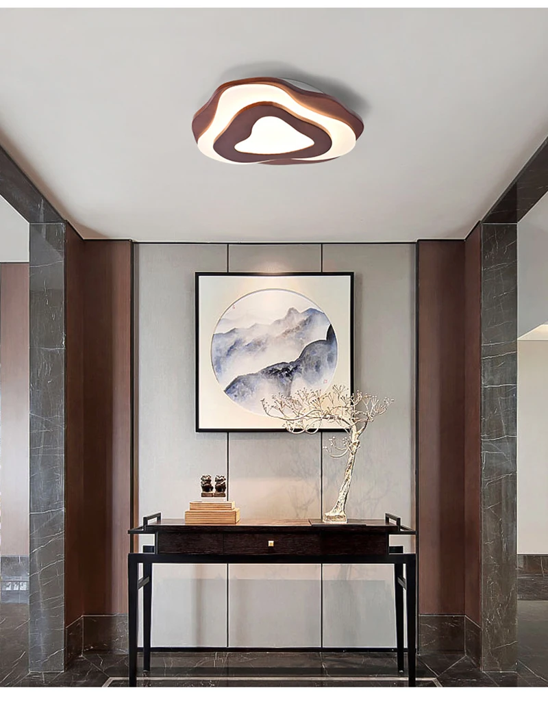 

New Design Solid Wood Japanese Style Mountains Study Bedroom Tea Room Living Model Room Home Decor Decorative Ceiling Lamp