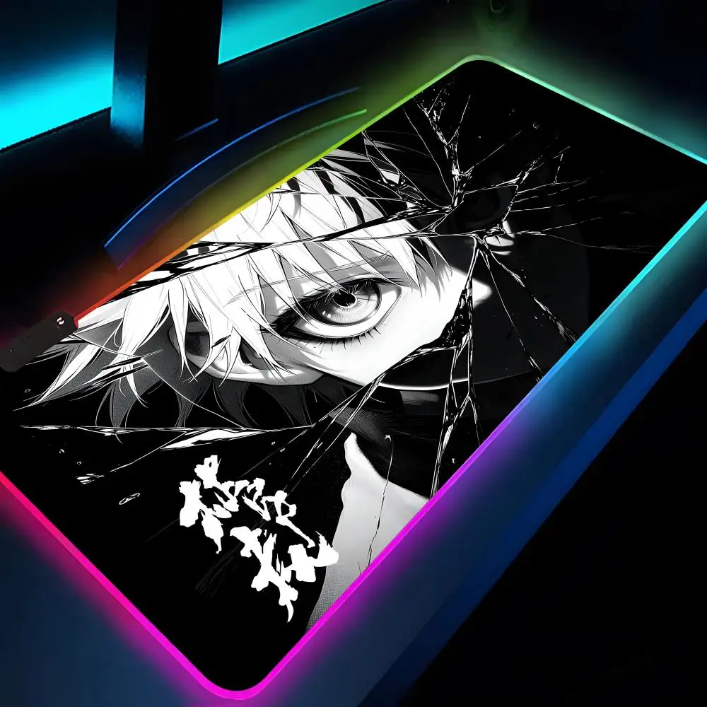 Фото Коврик для мыши Hunter X Hunter XXL RGB, игровой коврик для мыши HD, большой коврик для геймеров с LED-подсветкой, коврик для ПК с подсветкой №3