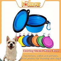 large collapsible dog pet folding silicone bowl cup outdoor travel portable puppy food container feeder dish bowl for camping