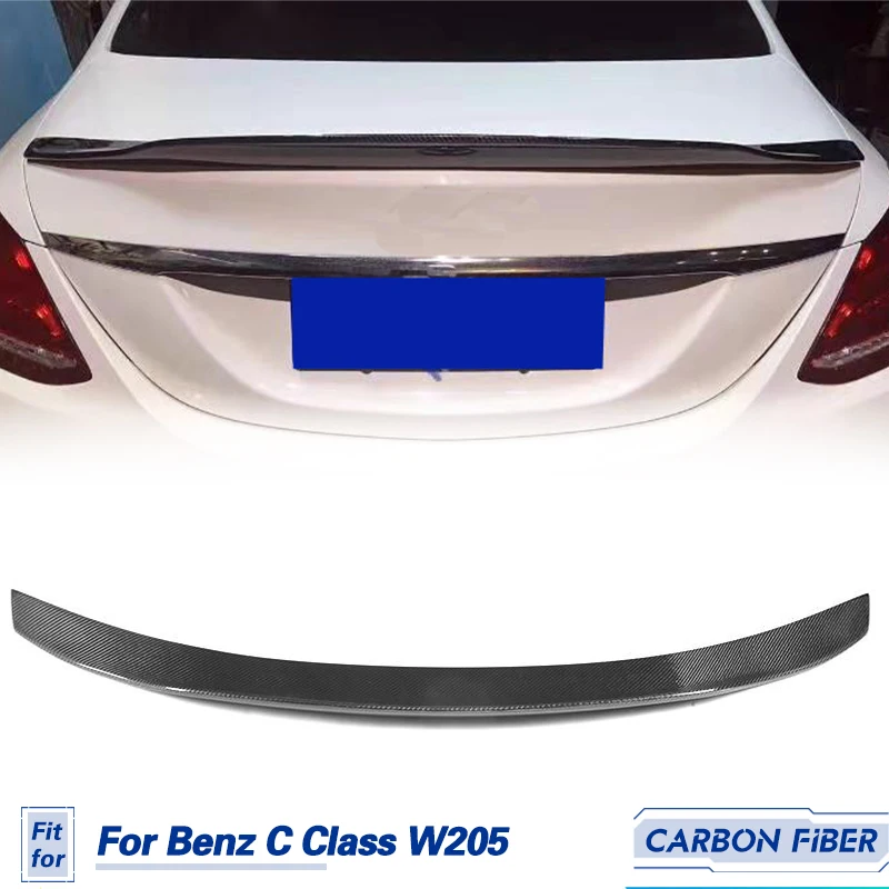 

Car Rear Trunk Spoiler Forged Carbon Fiber For Mercedes-Benz C Class W205 C200 C300 C260 Sedan 2015-2019 Rear Wing Lip Spoiler