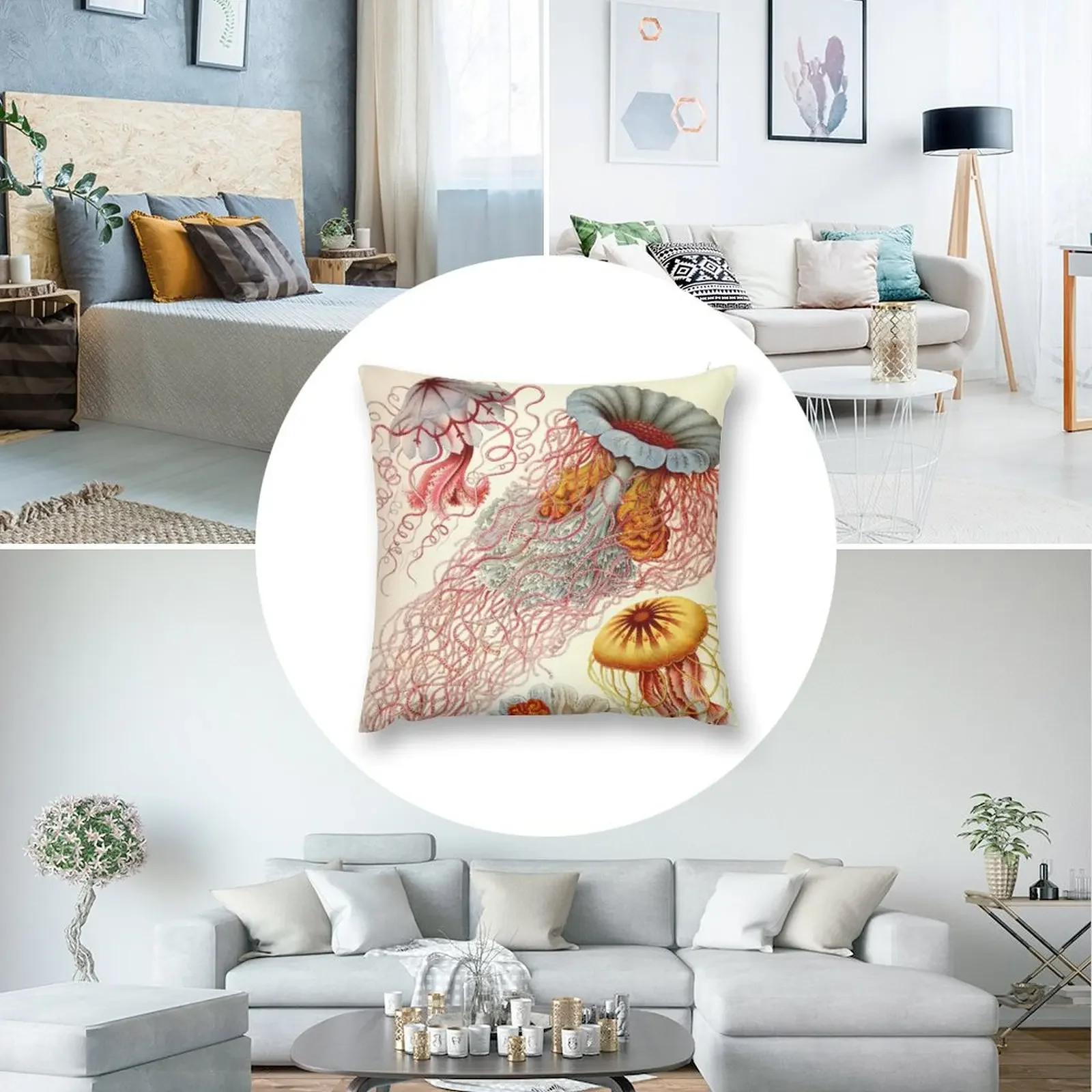 Медуза-е Ernst Haeckel декоративная подушка декоративные подушки для гостиной