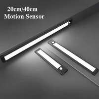 Ultra-thin LED Light Cabinet Lighting PIR Motion Sensor led USB Rechargeable Black Aluminum Kitchen Cabinets Lights Lighting LED