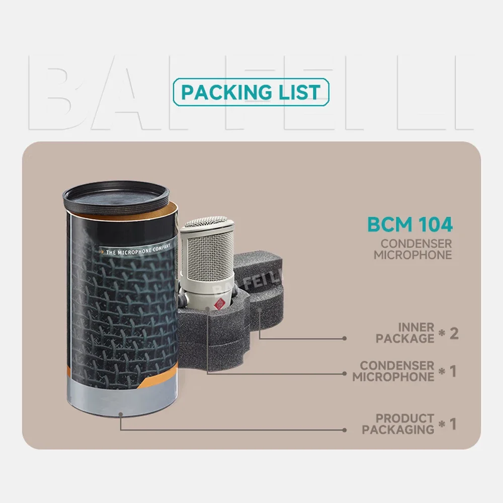 BAIFEILI BCM104 Профессиональный высококачественный портативный комплект