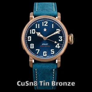 Sugess Pilot Bronze Automatic Men Watch Seagull ST2130 Movement BGW9 Luminous Wristwatch Sapphire Cr in USA (United States)