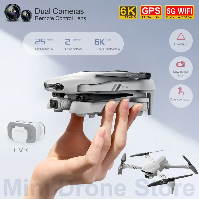 F10 RC вертолеты Подарок GPS Дрон VR 4K/6K HD Smart Follow Me аэрофотография складной Квадрокоптер с двойной камерой бесплатный возврат F10 RC вертолеты Подарок GPS Дрон VR 4K/6K HD Smart Follow Me аэрофотография складной Квадрокоптер с двойной камерой бесплатный возврат