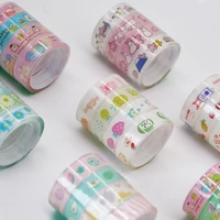 4pcs small transparent tape student stationery office cartoon stationery glue childrens crystal tape set