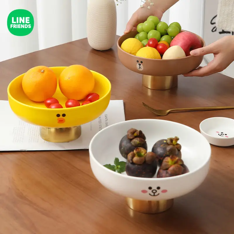 

Kawaii LINE FRIENDS аниме хобби коричневый персонаж из мультфильма милый дом гостиная керамическая искусственная пластина высокие ноги
