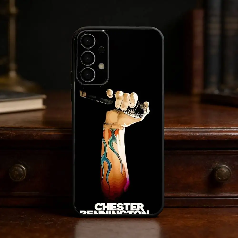 Фото Чехол для телефона с изображением рок-певца Честера Беннингтона для Samsung S25, 24, 21, 22, 23, 30, Ultra, 20, Plus, Fe, Lite, Note, мягкий черный чехол №3