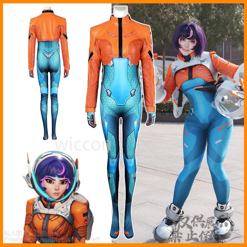 Overwatch 2 костюм Юнона для косплея аниме игровой комбинезон пальто парик девочек и