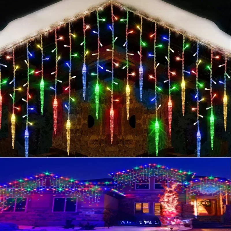 Светодиодные Гирлянды В Виде Снежинок Европейская Вилка Сад Улица Квадратная