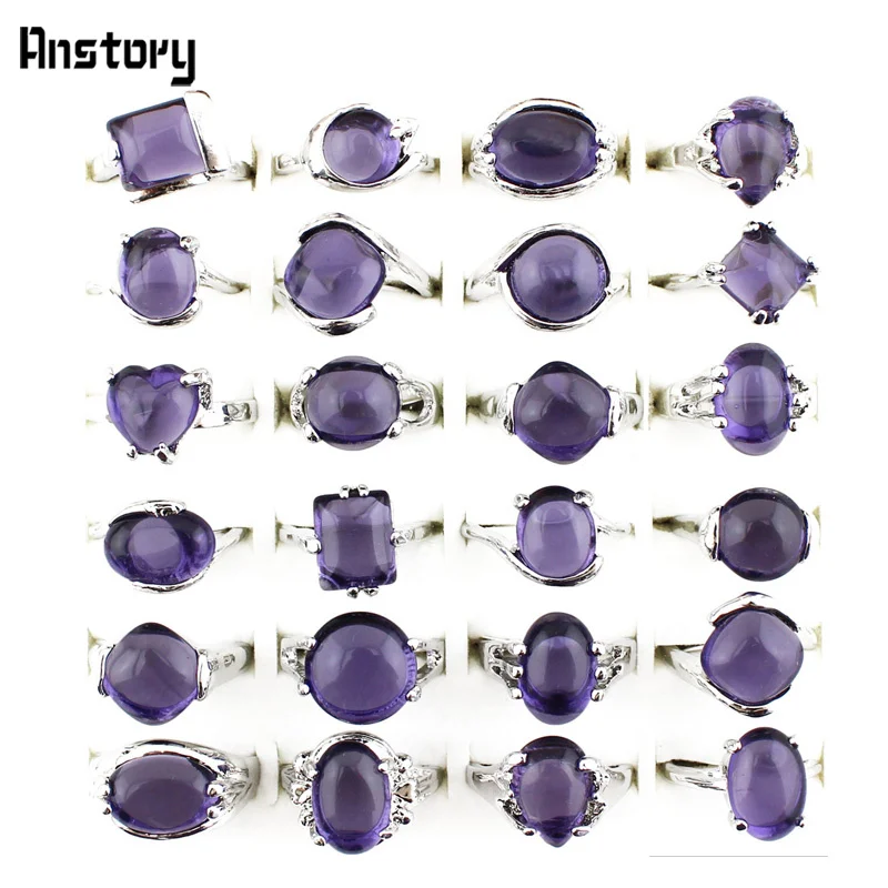 Модные украшения оптовая продажа лот 10 шт. Посеребренная смешанный Дизайн камень