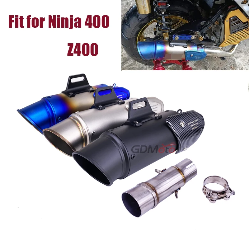 

Ниндзя 400, модифицированный глушитель выхлопных газов для мотоцикла, средний звеньевой трубы для kawasaki Ninja 400 Z400 2018 2019