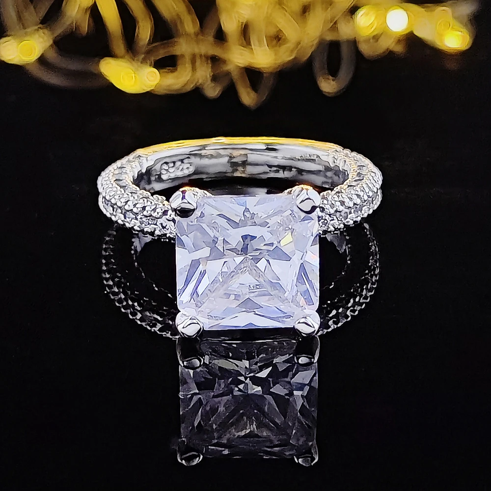 

2022 New Products Luxury Princess Engagement Ring for Women Anniversary Gift Jewelry Wholesale R7676