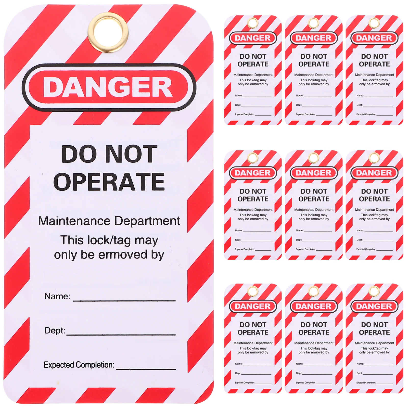 

10 Pcs Safety Tags Do Not Operate Hanging Devices Equipment Lock Out Lockout Pvc Danger Warning Labels