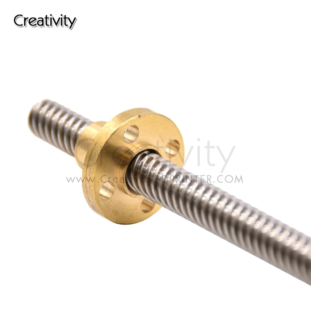 

CNC 3D Printer T8 Lead Screw OD 8mm Pitch 2mm Lead 2mm Length 100mm 200mm 300mm 400mm 500mm with Brass Nut