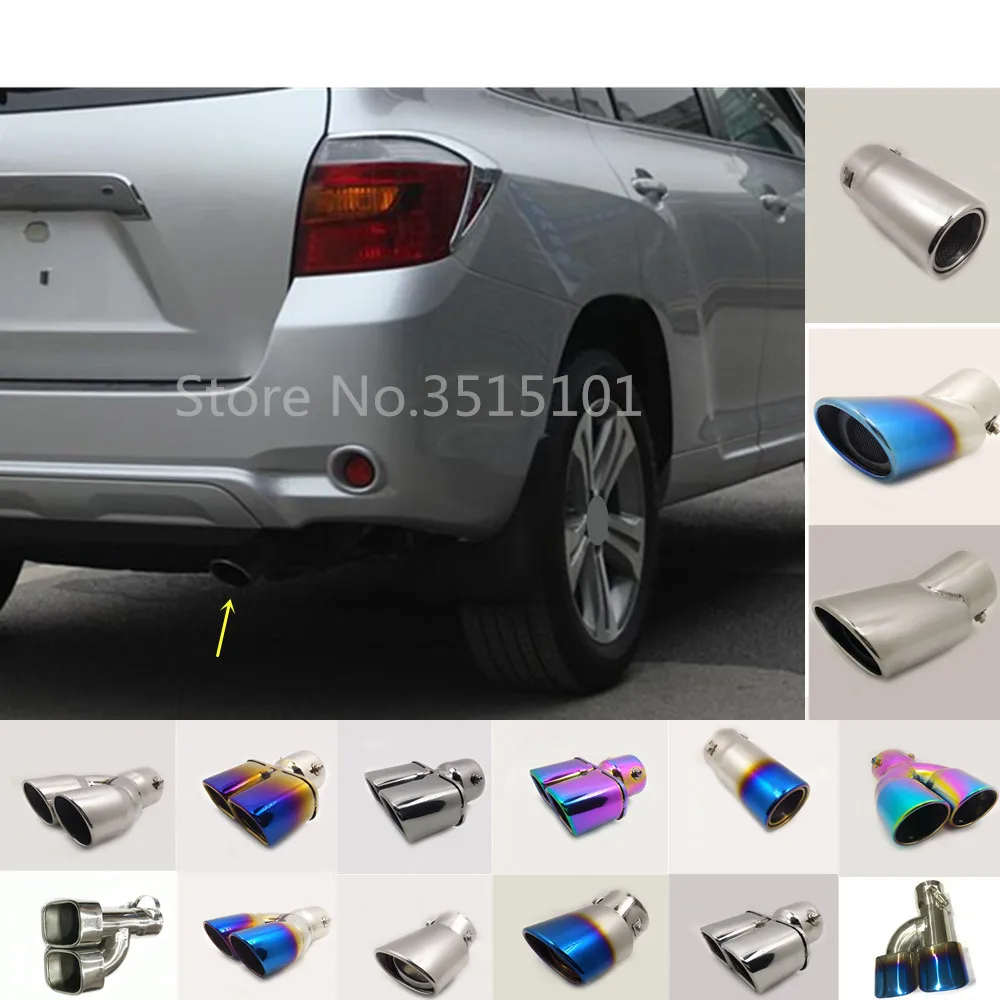 

Car Body Styling Cover Muffler Pipe Outlet Dedicate Exhaust Tip Tail For Toyota Highlander 2008 2009 2010 2011 2012 2013 2014
