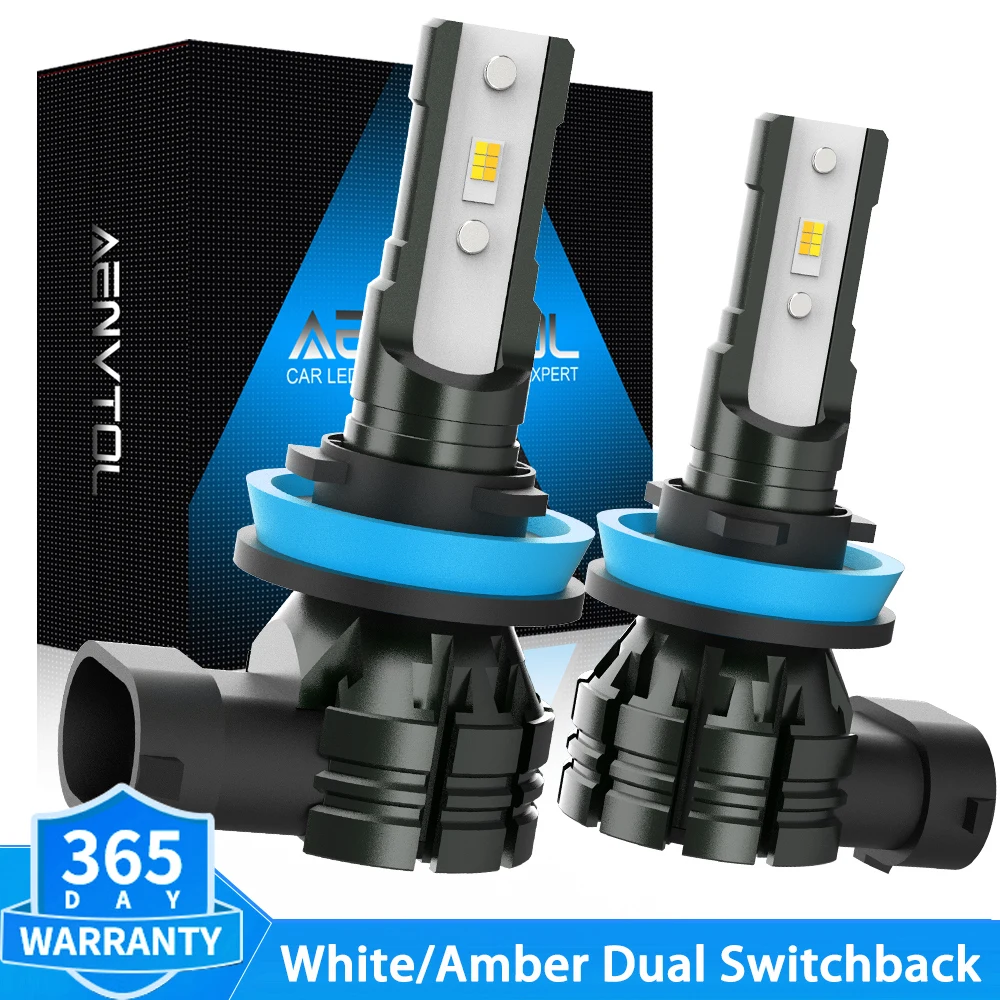 2 шт. двухцветные лампы Canbus H8 H11 H10 H16JP HB4 9006 HB3