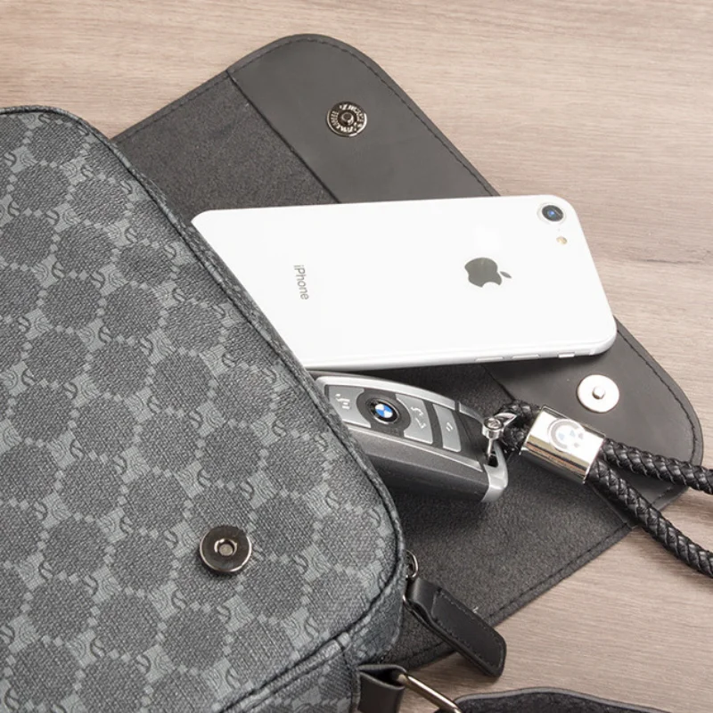 Men's Leather Shoulder Bag Crossbody Chest Pack for Men Japanese-style Design Solid Color сумка мужская Messenger Bag Purse Sac