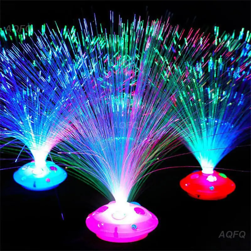 

Creative Gem-shape Base Fiber Optic Lamp Led Seven Color Flashing Night Light Glowing All Sky Star Toy Festival Decorative Lamp