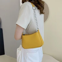 elegant armpit sling handbags solid color women pu leather chain shoulder bags fashion messenger bags for women underarm bag