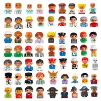 Big Building Blocks Farm Pirate Doctor Police Character Accessory DIY Bricks Toys Compatible Duploed Figures Family Kids Gift