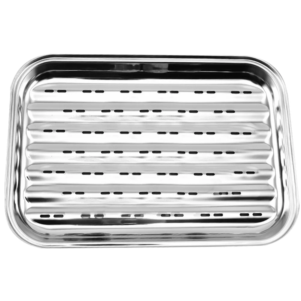 

Storage Tray Stainless Steel Plate Food Holder Kitchen Serving Home Dessert Multipurpose Trays Baking Dish