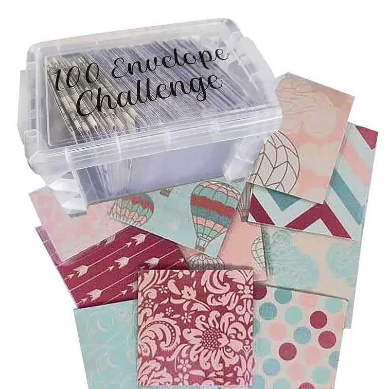 

100 Envelope Challenge Kit Save Money Challenge 100 Days Budget Planning Handbook Mastering The Progress With Storage Box For