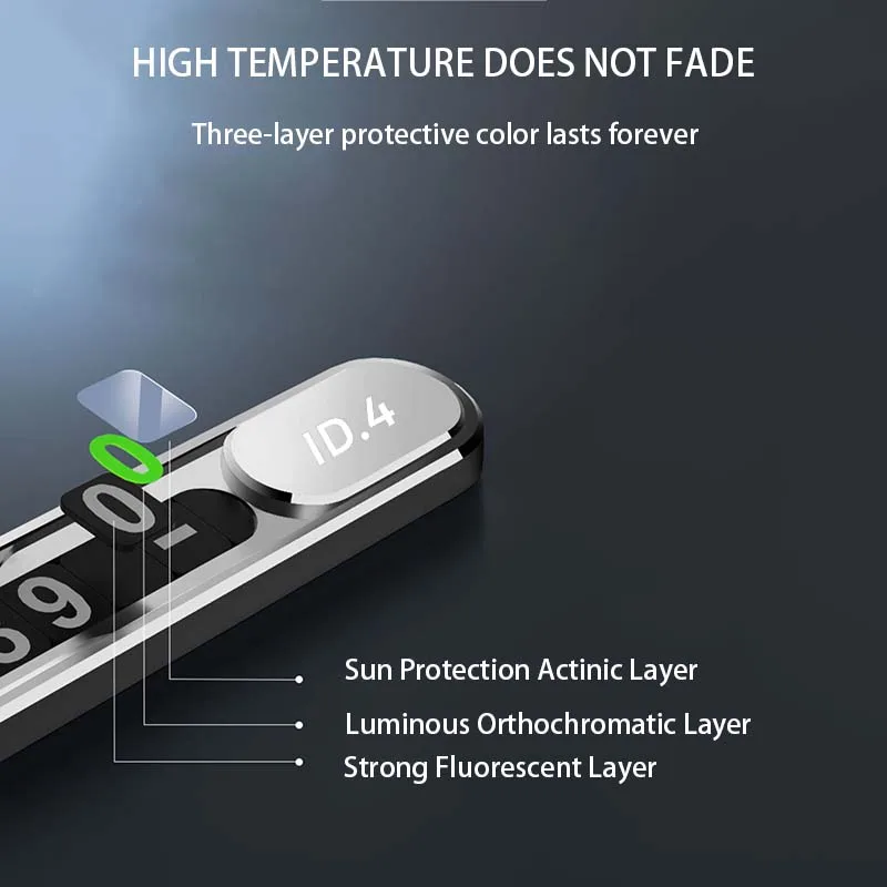Автомобильная временная парковочная табличка с номером телефона металлическая