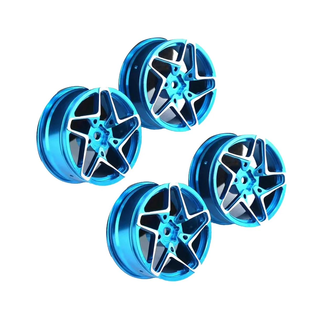 

4Pcs 1/10 On-Road Drift Car 52MM Aluminum Alloy Metal Wheel Hub 1.9Inch Climb Car Wheel Rim for HSP Tamiya HPI,Blue