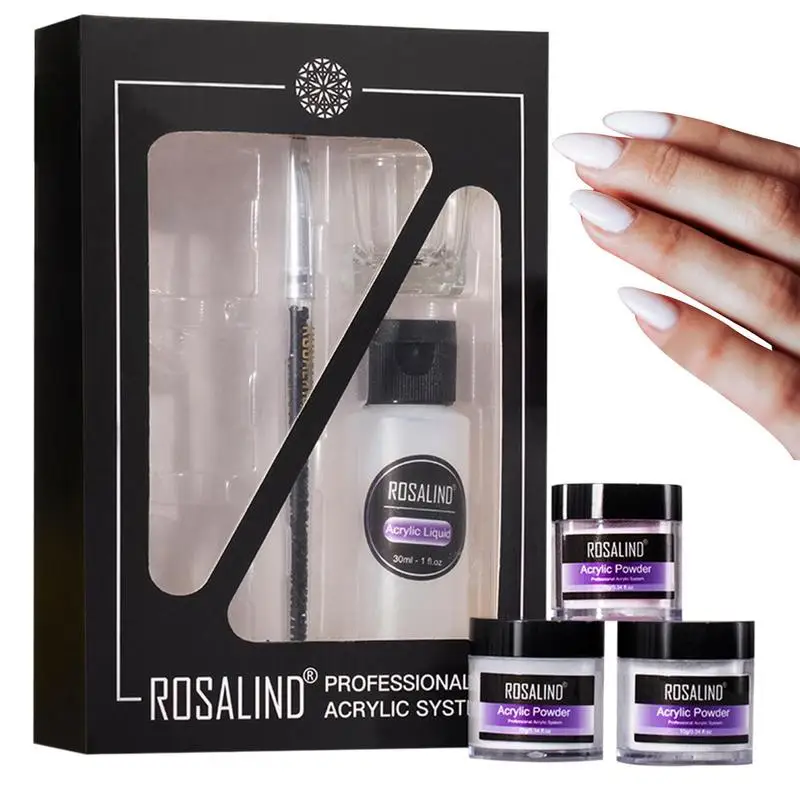

Acrylic Powder Nail Kit Carve Crystal Nail Gel For Extension Builder Manicure Dipping Acrylic Powder Liquid Tool Set 6PCS