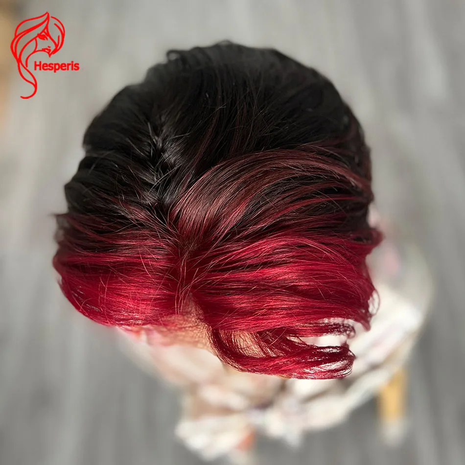 Hesperis красный 13x 6 кружевной передний парик из человеческих волос ласточкин хвост